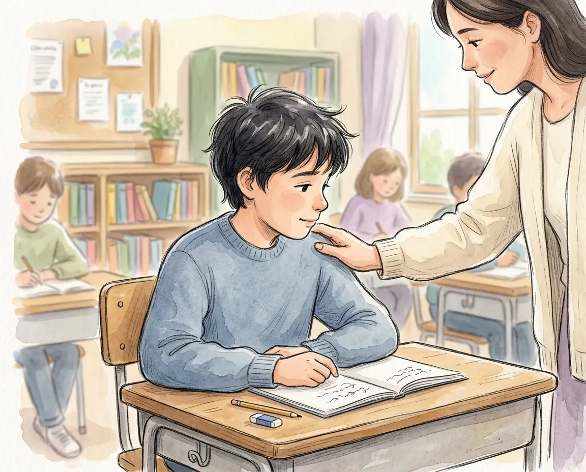 수험생의 어깨를 따뜻하게 토닥여주는 손길